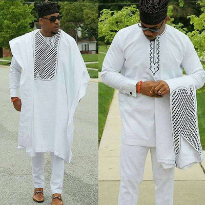 no cap african clothes men dashiki father son boy kids suits tops shirt pant 3 pieces set embroidery white african mens clothing