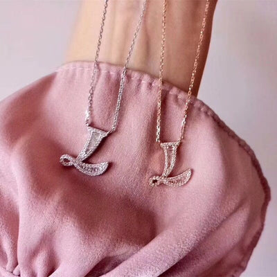 P1227 Fashion AAA cubic zirconia Alphabet  26 letters pendant necklace for lady women,cute&sweet