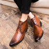 Men Business Dress Boots Lace-Up Vintage Brand Pointed Toe Brown Chelsea Boots Leisure Botas Hombre