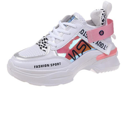 2019 Woman White Sneakers Hand Painted Casual Pink Ladies Vulcanized Shoes Fashion Summer Sneakers
