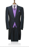 Morning Style Groomsmen Custom Made Groom Tuxedos One Button Men Suits Wedding Best Man Blazer ( Jacket+Pants+Vest ) C124