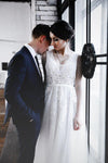 New arrival elegant wedding dress Vestido de Festa appliques A-line dress sweep train dress lace-up style travel photo gown