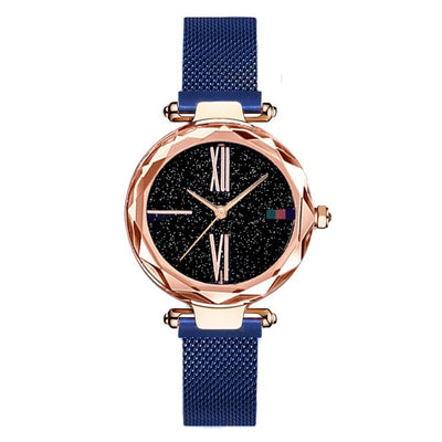 Fashion Women Rose Gold Watches Magent Buckle Starry Sky Creative minimalism Roman Numeral Hot Eleange Lady's Casual Watch Gift