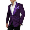 Groomsmen Dark Ivory Pattern Groom Tuxedos Shawl Hot Pink Lapel Men Suits 2 Pieces Wedding Best Man ( Jacket+Pants+Tie ) C589