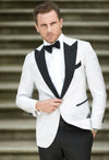 Groomsmen One Button Groom Tuxedos Custom Made Men Suits Shawl Lapel Best Man 2 pieces Bridegroom Suit ( Jacket+Pants+Tie ) C577