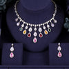 jankelly Brass Multi Bridal Cubic Zirconia Necklace Earrings Sets For Women Luxury Dubai African CZ Stone Wedding Jewelry Sets