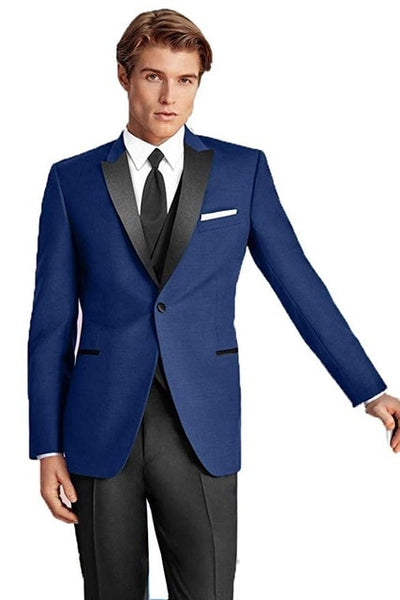 Custom Made Groomsmen One Button Groom Tuxedos Peak Black Lapel Men Suits Wedding Best Man Blazer ( Jacket+Pants+Vest+Tie ) C473
