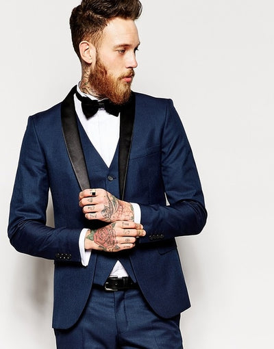 Custom Made Groomsmen Two Buttons Groom Tuxedos Notch Black Lapel Men Suits Wedding Best Man Blazer( Jacket+Pants+Vest+Tie )C439