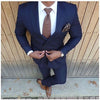 Groomsmen Groom Custom Made Tuxedos Navy Blue Men Suits Peak Lapel Best Man 2 pieces Wedding ( Jacket+Pants+Tie ) C554