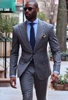 Brand New GroomsmenOne Button Groom Tuxedos Peak Navy Blue Lapel Men Suits Wedding Best Man Blazer ( Jacket+Pants+Tie) C334