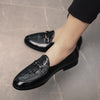 Elegant Men's Oxford Dress Shoes Crocodile Pattern Pointed Toe PU Leatherette