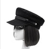 Black Military Caps Fashion Hats for Women Flat Hats Army Salior Military Hat Z-6704