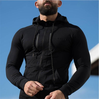 New 2019 Autumn Winter Fashion Hoodies Men Double Zipper Slim Sweatshirts Male Solid Casual Hooded Jacket