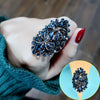 Vintage Big Hollow Blue Rhinestone Dragonfly Rings Women Antique Silver Color Wedding Party Jewelry