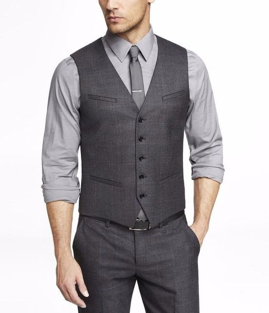 Black Double Breasted Waistcoat Grey Ivory Slim Fit Standard size Stoc ...