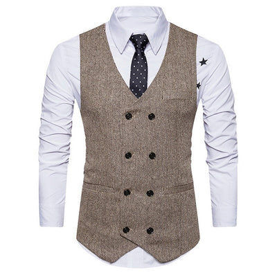 Men Brand suit Vests Waistcoat Gilet Homme Casual Sleeveless Formal Business Jacket Mens Slim Fit  Wedding Dress Vests homme