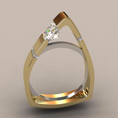 Vintage Female Zircon Stone Ring Unique Style Crystal Silver Gold Color Wedding Ring Promise Engagement Rings For Women