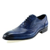 Luxurious Italian Genuine Leather Men Blue Black Wedding Oxford Shoes Lace-Up Office Business Suit Men's Dress Shoe