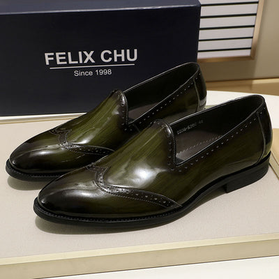 Patent Leather Men Loafers Shoes Black Green Leather Mens Shoes Slip On Wingtip Wedding Party Dress Guangzhou Shoes