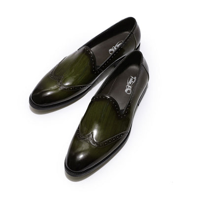 Patent Leather Men Loafers Shoes Black Green Leather Mens Shoes Slip On Wingtip Wedding Party Dress Guangzhou Shoes