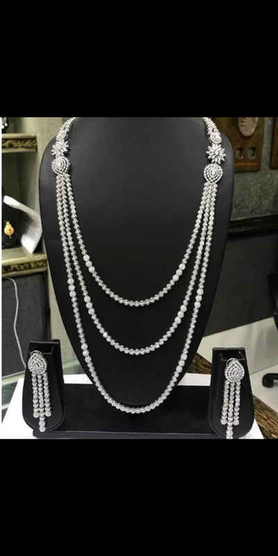 Exclusive Long Chain Cubic Zirconia Wedding Bridal Dubai Jewelry Sets for Woman Gold Luxury Jewelry Set N46