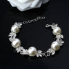 Wedding Jewelry Necklace for Women Fashion Imitation Pearl Round Necklace Jewelry Silver Color Crystal Necklace