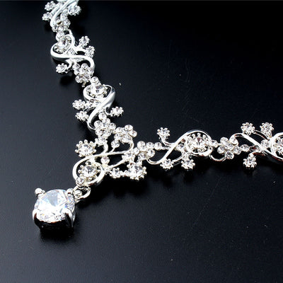 Women's Necklace Silver Color Fashion Wedding Bride Bridesmaid Chokers Necklace Jewelry Round Crystal Necklace new