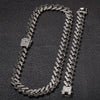 THE BLING KING NE+BA Fashion Jewelry Necklaces & Bracelets 15mm Fashion Iced Out 2 Row Prong Cuban Link Chains For Men Women