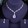 luxury 2pcs Bridal Zirconia Jewelry Sets For Women Necklace Earrings set Dubai Nigeria