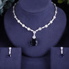 luxury 2pcs Bridal Zirconia Jewelry Sets For Women Necklace Earrings set Dubai Nigeria