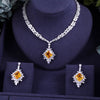2pcs Bridal Zirconia Jewelry Sets For Women Party, Luxury Dubai Nigeria CZ Crystal Wedding Jewelry Sets