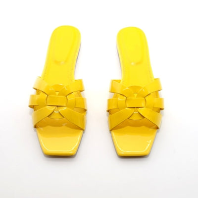 Summer Real Leather Low heels Shoes Chic Women Slippers Beach Shoes