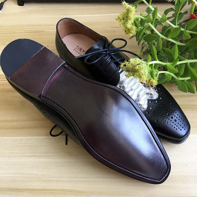 Luxury Imported France Claf Leather Shoes With Snakeskin Vintage Classic Brogue Shoes Italian Custom Goodyear Welte sd 44       free shipping 5-9 days